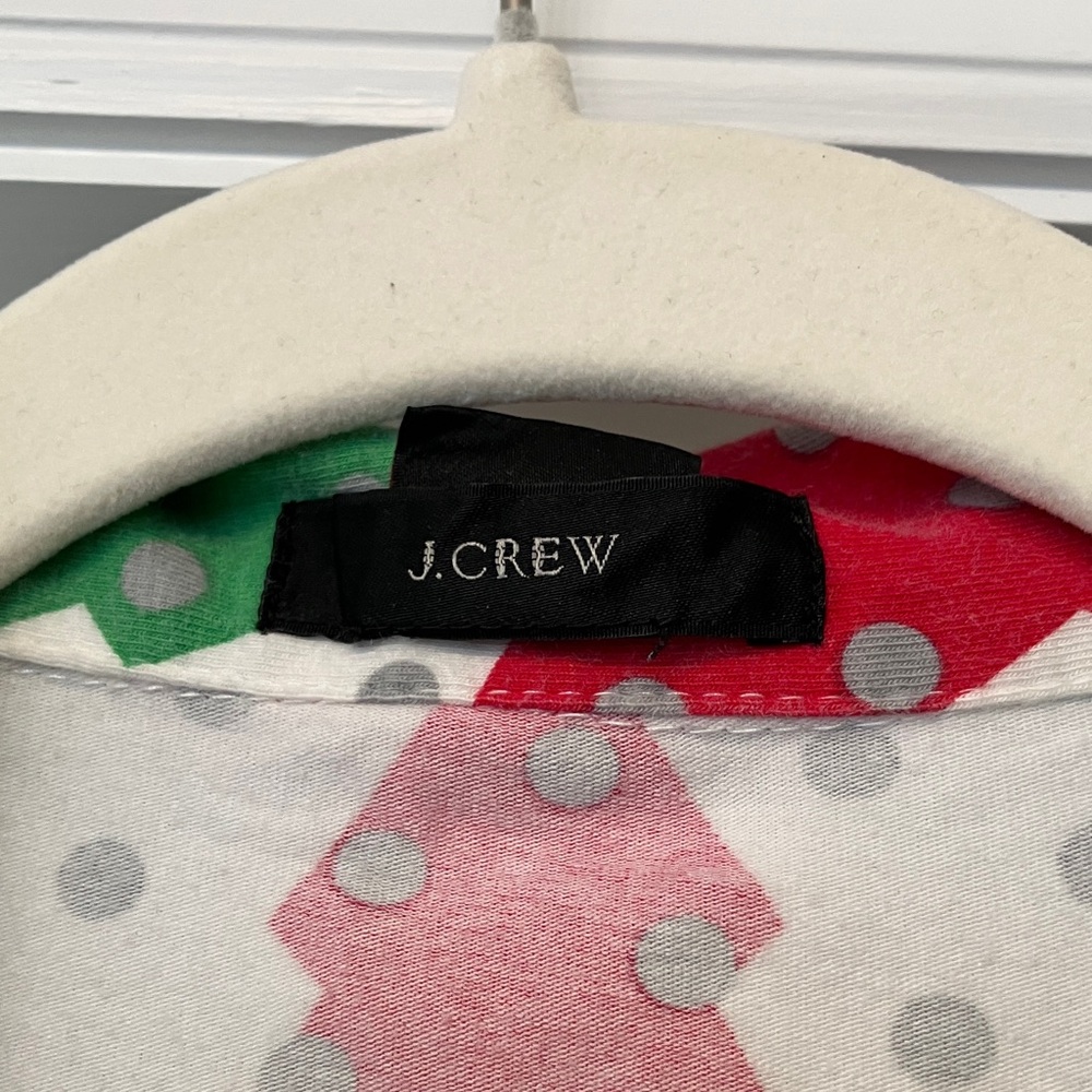 J. Crew Red and Green Tree Print Pajamas - Picture 2 of 11